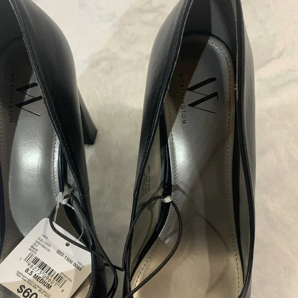 Worthington Wor Zilo Black 3 inch Heels Size 8.5M Women's Shoes NEW